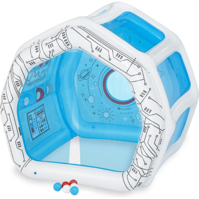 Игровой домик 125x105x117см BESTWAY КОСМИЧЕСКАЯ СТАНЦИЯ 52632 с мячами 6 шт, от 2 лет 52632 BW