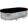 Каркасный бассейн BESTWAY POWER STEEL 427х250х100см Ротанг 7250л + фильтр-насос 2006 л/ч, лестница, тент 56714 BW