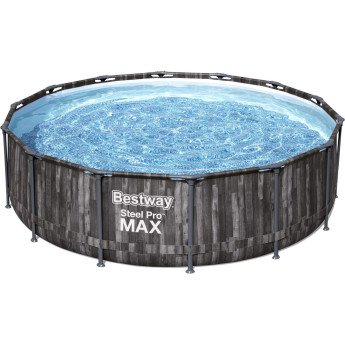 Каркасный бассейн BESTWAY STEEL PRO MAX 427х107см, 13030л + фильтр-насос 3028 л/ч, тент, лестница