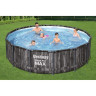 Каркасный бассейн BESTWAY STEEL PRO MAX 427х107см, 13030л + фильтр-насос 3028 л/ч, тент, лестница 5614Z BW