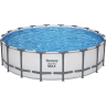 Каркасный бассейн BESTWAY STEEL PRO MAX 561FJ 549x132 см, 26000 л, фильтр-насос 5678 л\ч, лестница, тент 561FJ BW