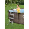 Каркасный бассейн BESTWAY STEEL PRO MAX Ротанг 366х100см, 9150л + фильтр-насос 2006 л/ч, лестница 56709 BW