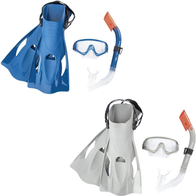 Комплект для плавания BESTWAY MERIDIAN SNORKEL от 7 лет, р-р.ласт 41-46, 2 цвета 25020 BW