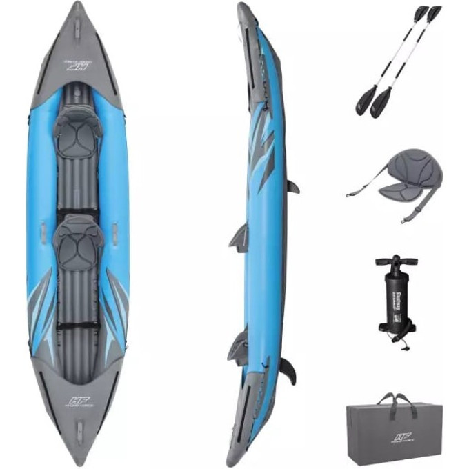 Надувная байдарка BESTWAY SURGE ELITE X2 KAYAK 382x94х42 см, алюминиевые весла 230 см 2 шт, насос 62086, до 180кг 65144 BW
