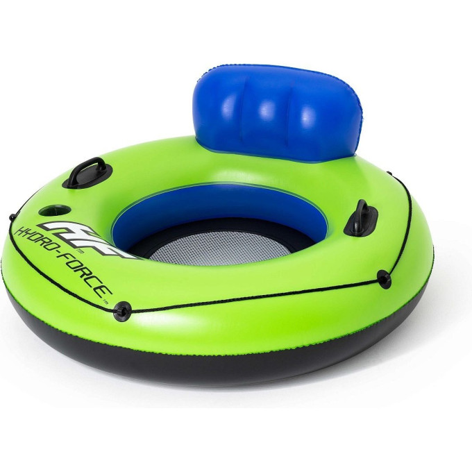 Надувной круг-кресло 119см (106х106х45см) BESTWAY WHITECAP RIDER с ручками, до 90кг 43108 BW
